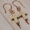 Handmade Dangle Cross Earrings, Reconstituted Howlite, Copper wire product 3